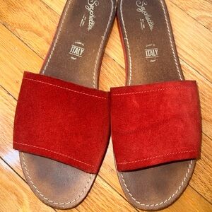 Seychelles Women's Vibrant Red Suede Sandals